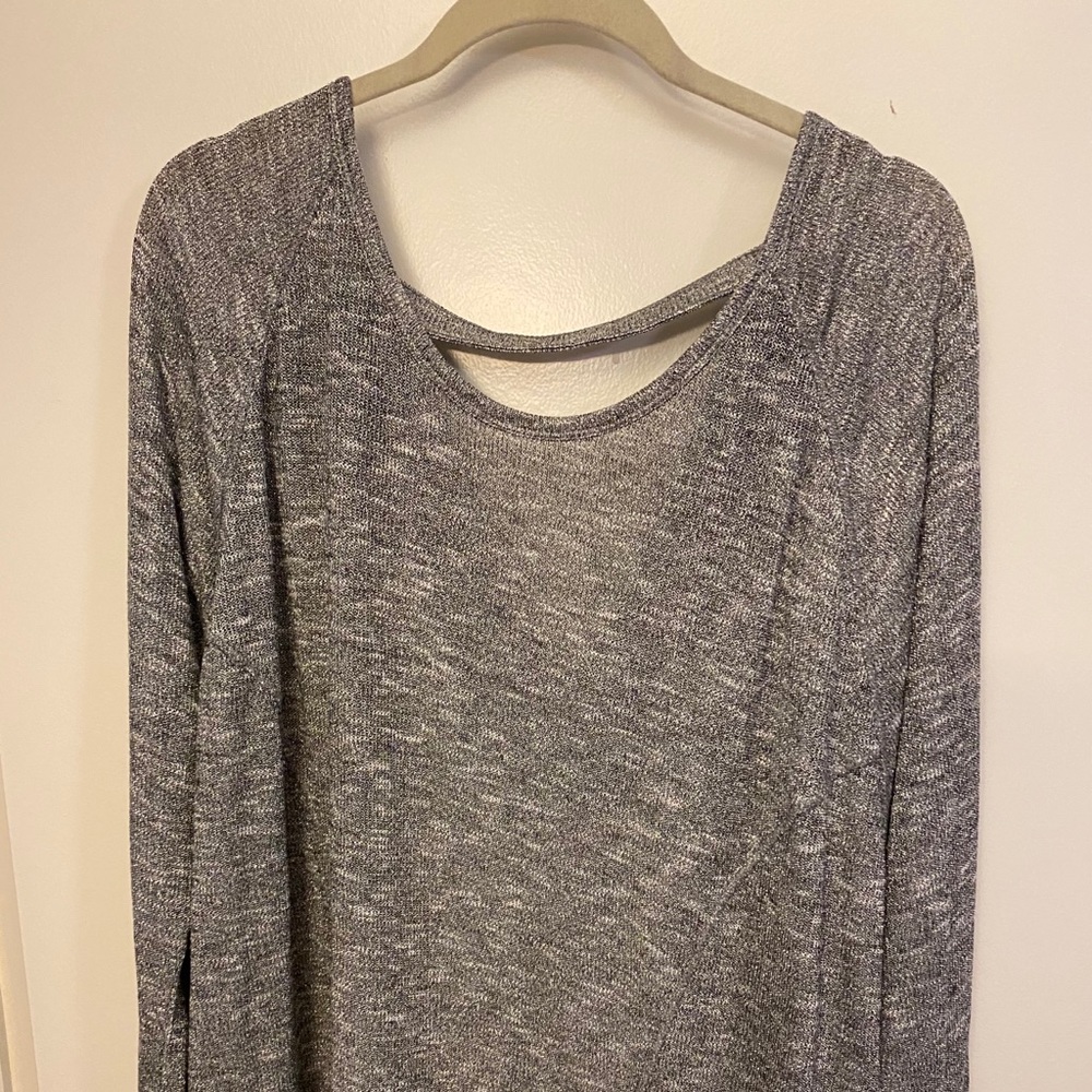 Lane Bryant Metallic Silver Sweater with sexy back